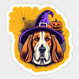 Basset Hound Pumpkin Sticker